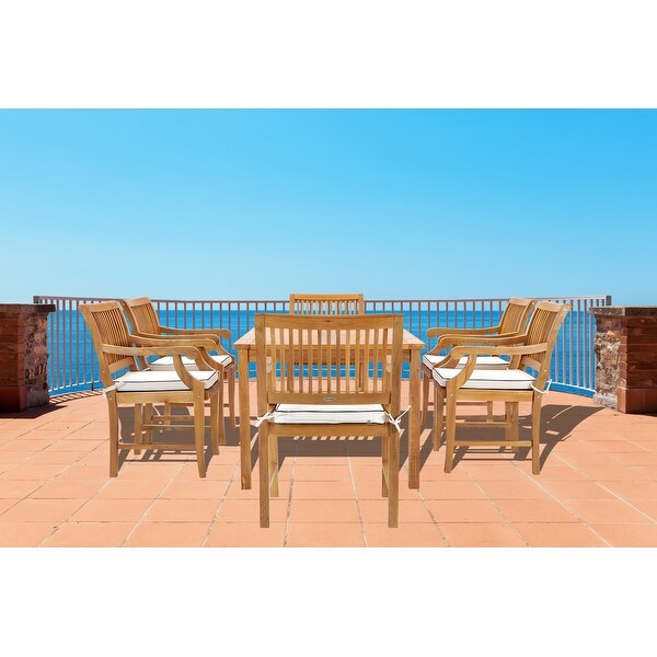 Chic Teak Bermuda Rectangular Teak Wood Patio Bistro Dining Table,55 x 35 inch (Table Only)