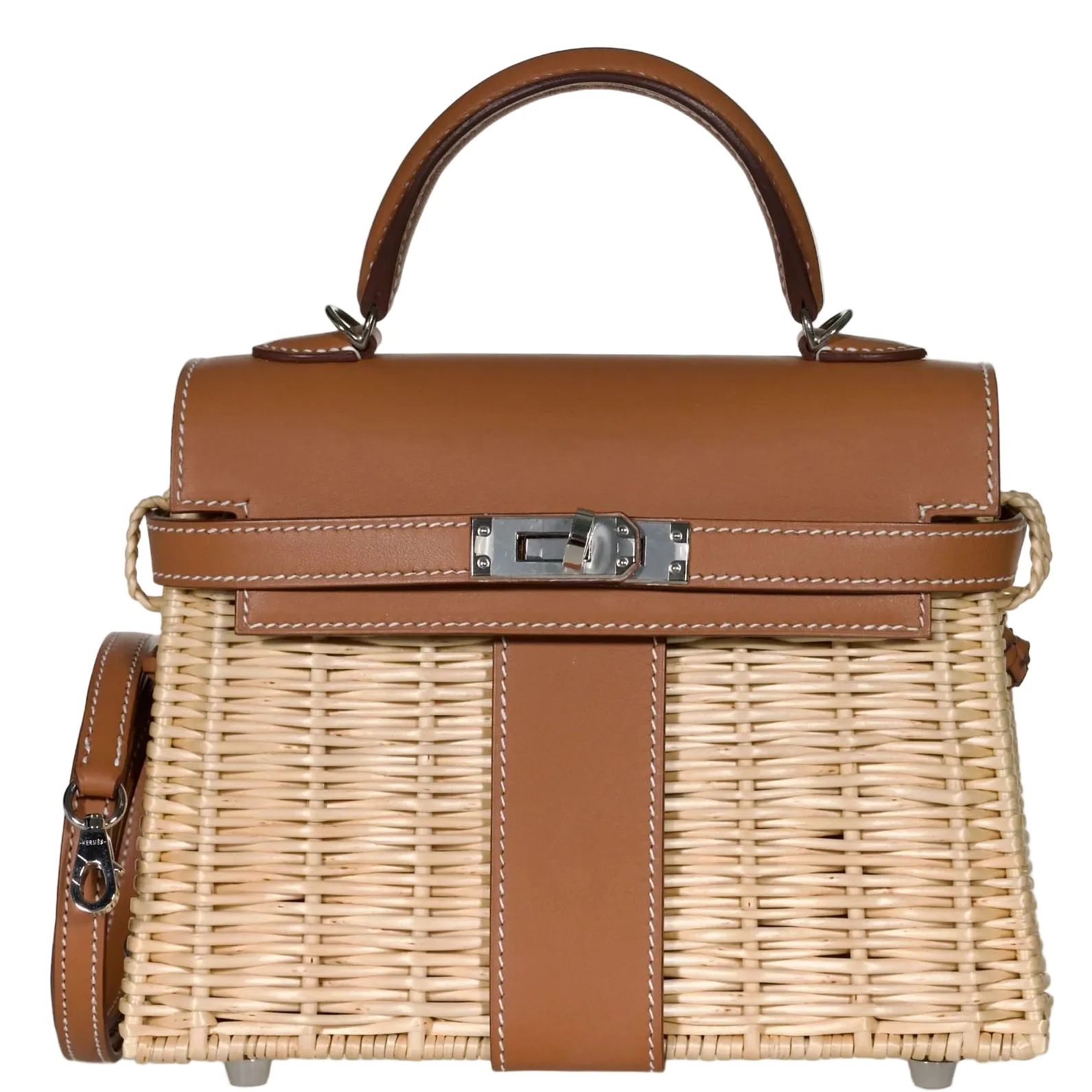 Hermès Mini Kelly Picnic Barenia / Osier Palladium Hardware