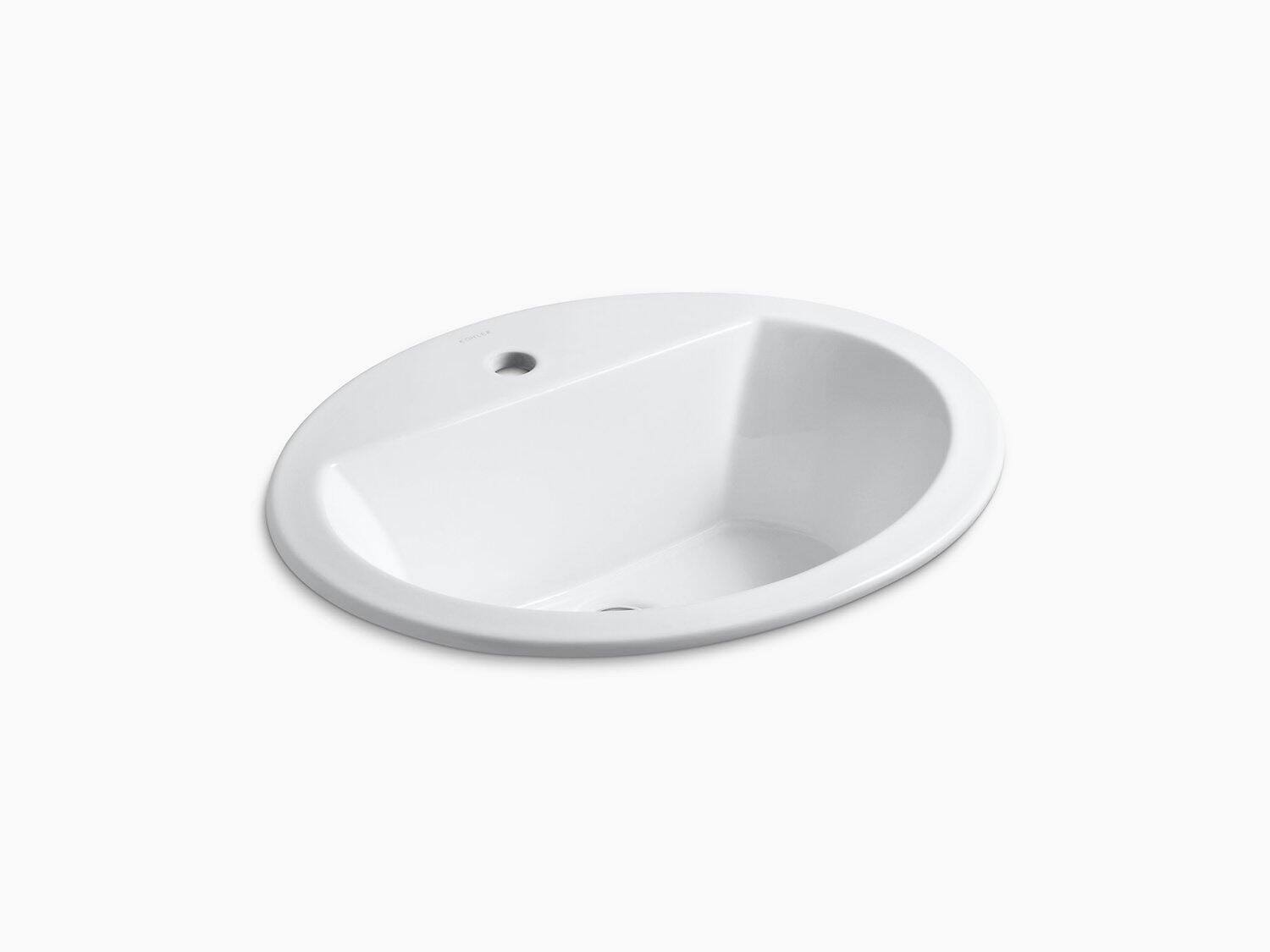 Kohler 2699-1-7 Bryant Oval Drop-in Bathroom Sink with Single Faucet Hole - Black Black