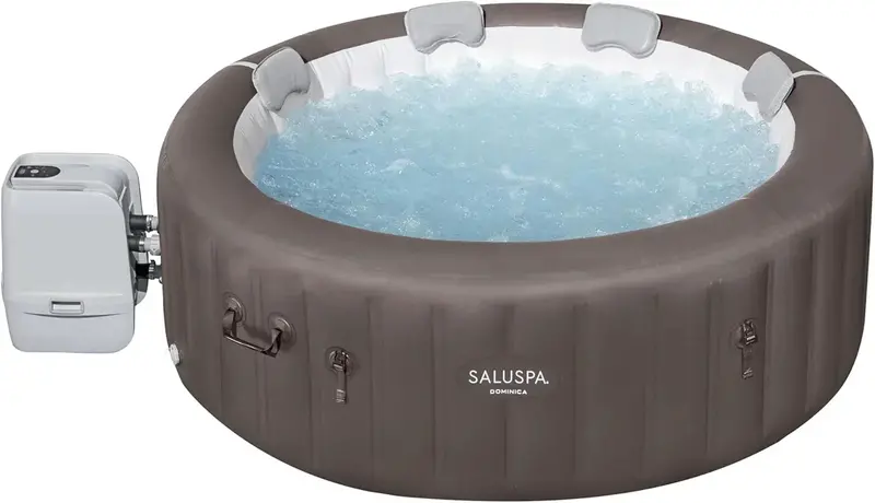 Portable Inflatable Hot Tub Spa – 71″ x 26″, Dual-Cover Design (Thermal + Standard), 2–4 Person Capacity, Black
