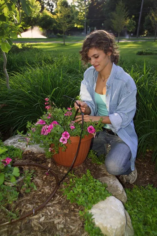 Rain Bird PATIOKIT Drip Irrigation Patio Watering Kit, Connects to Faucet, 1/4