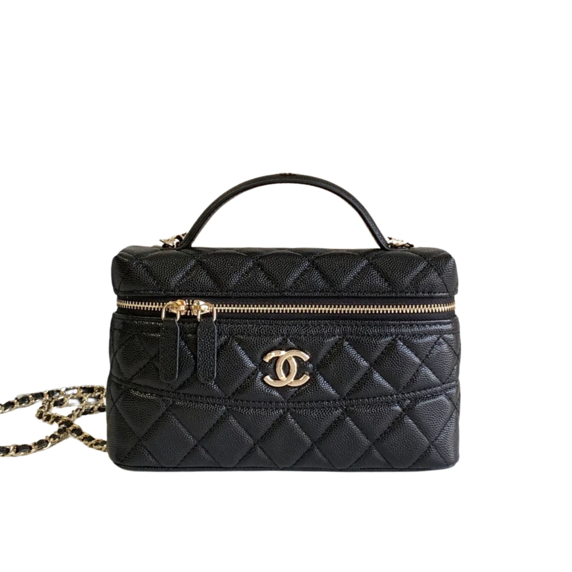 Chanel 25C Vanity Case Black 20cm