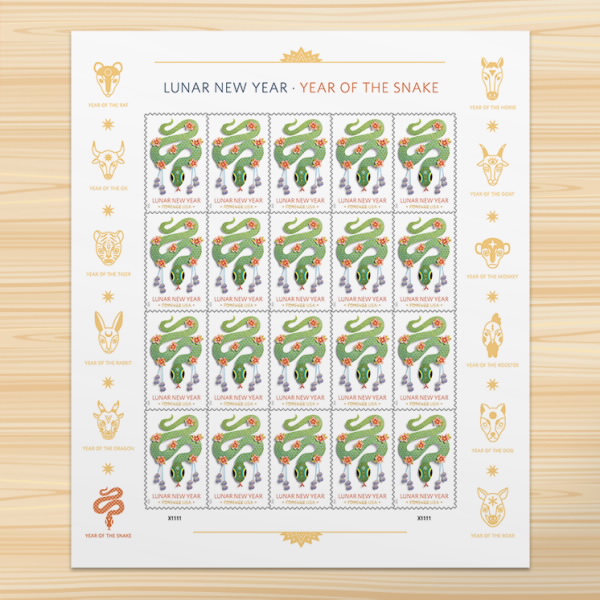 Year of the Snake Stamps 2025