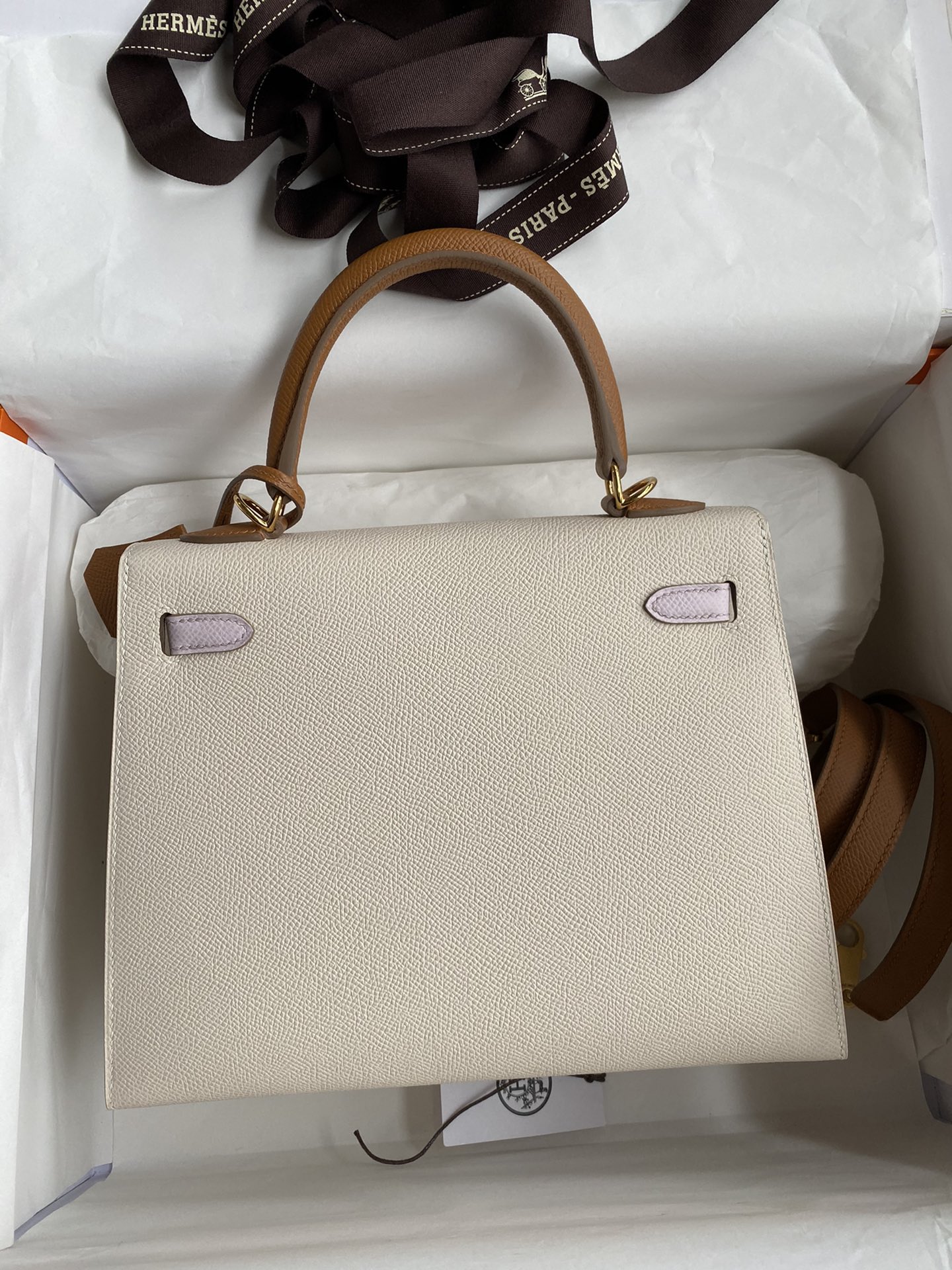 Hermes Kelly 25 Bag In Light Beige Epsom Leather For Women 25cm/10in
