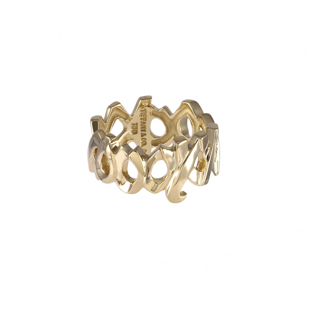 Tiffany & Co. Paloma Picasso Love Kiss Ring 18K Yellow Gold