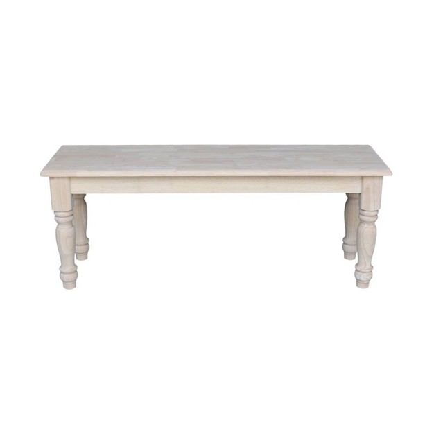 Farmhouse Bench Unfinished International Concepts
