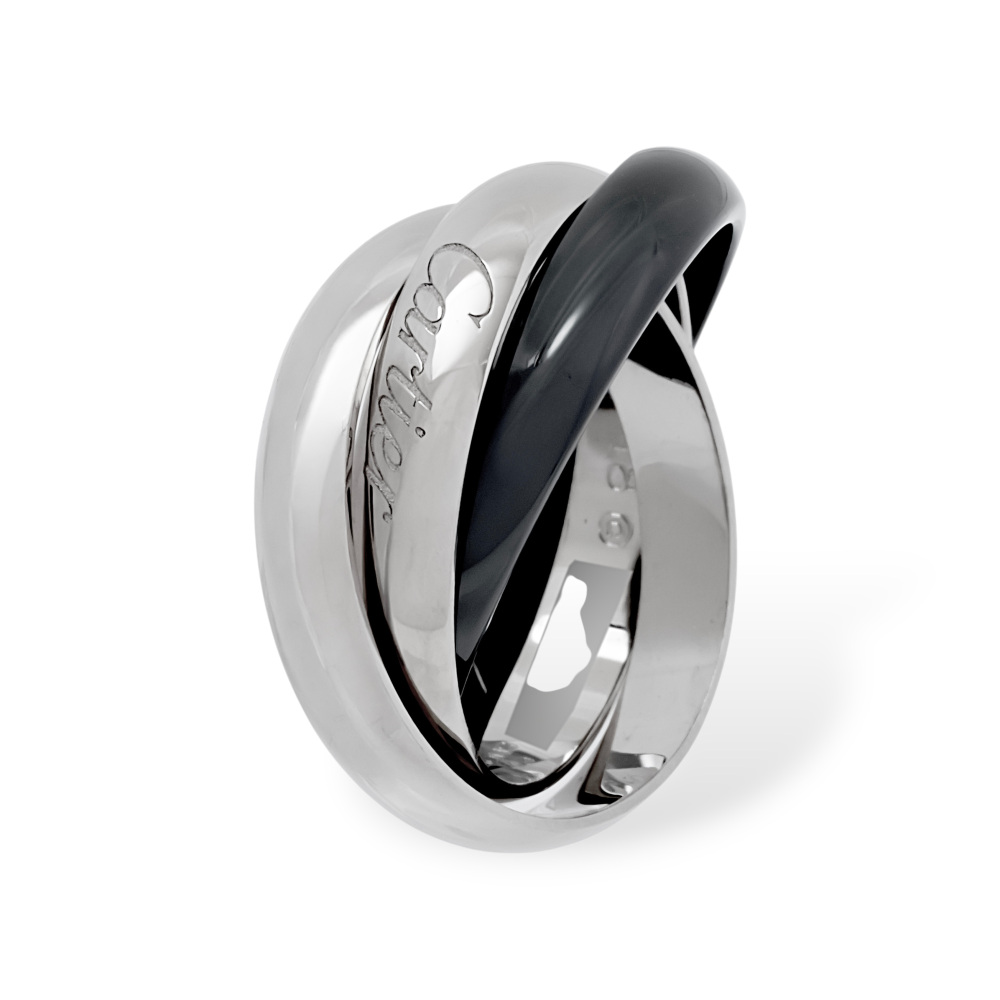 Cartier Trinity Ring 18K White Gold & Ceramic B4095600