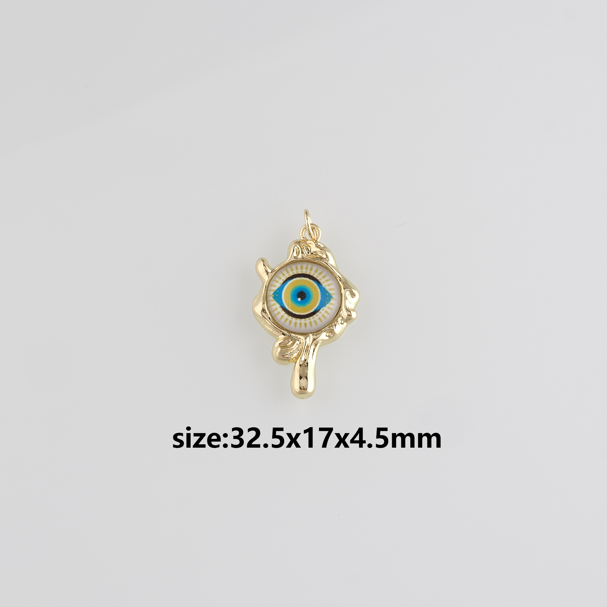 18K Gold Filled Evil Eye Pendant,Enamel Evil Eye Charm Earrings Necklace for DIY Jewelry Making Supply