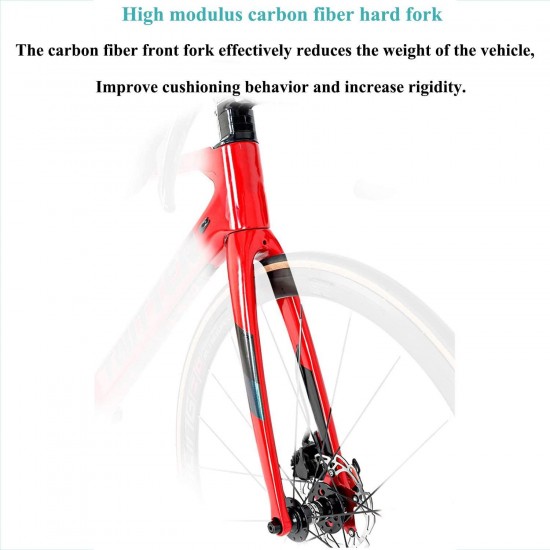 Road Bike 700C Carbon Fiber Frame, 105/R7000 22-Speed Derailleur System Ultralight Road Racing