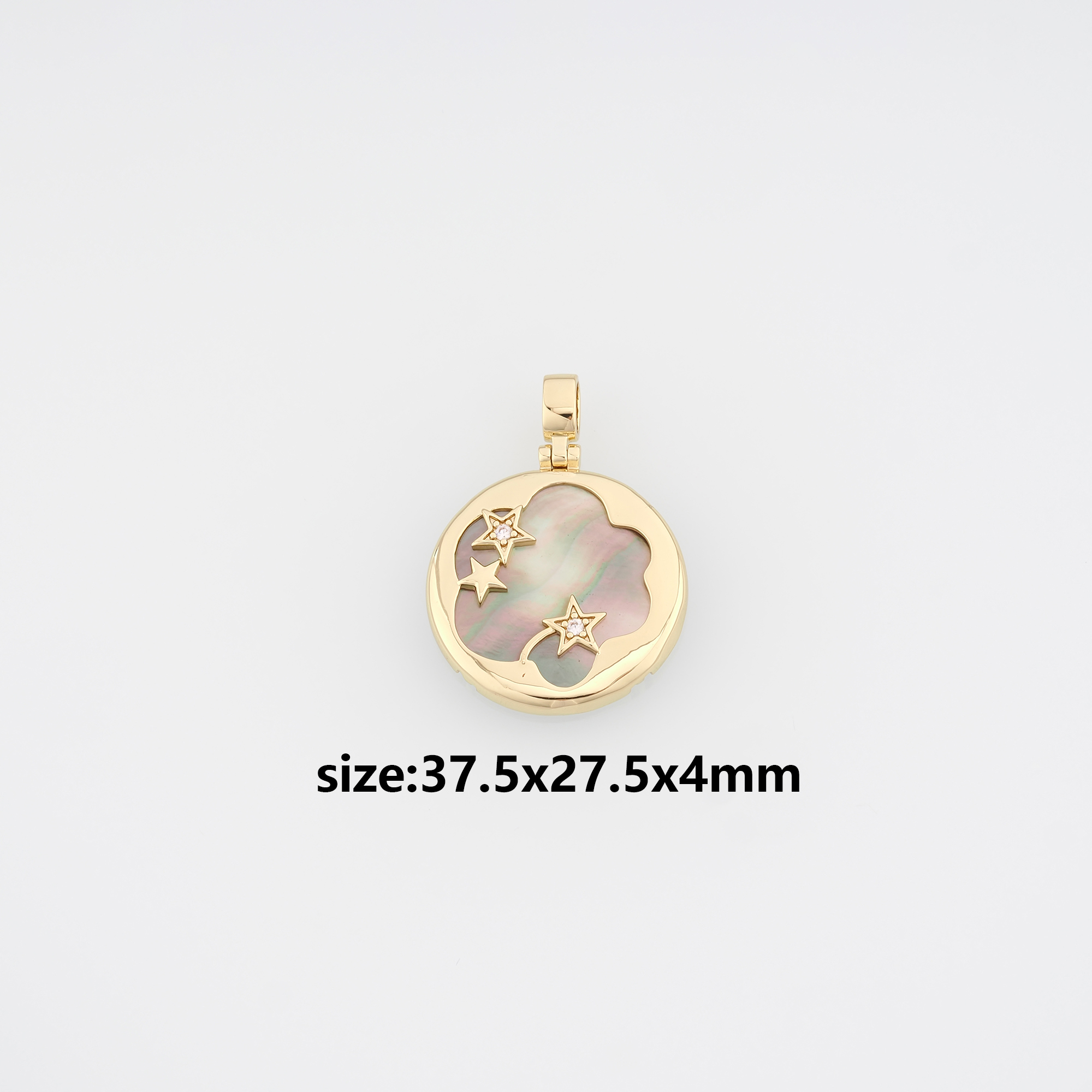 18K Gold Filled Star Pendant,Celestial Charm Earrings Necklace for DIY Jewelry Making Supply