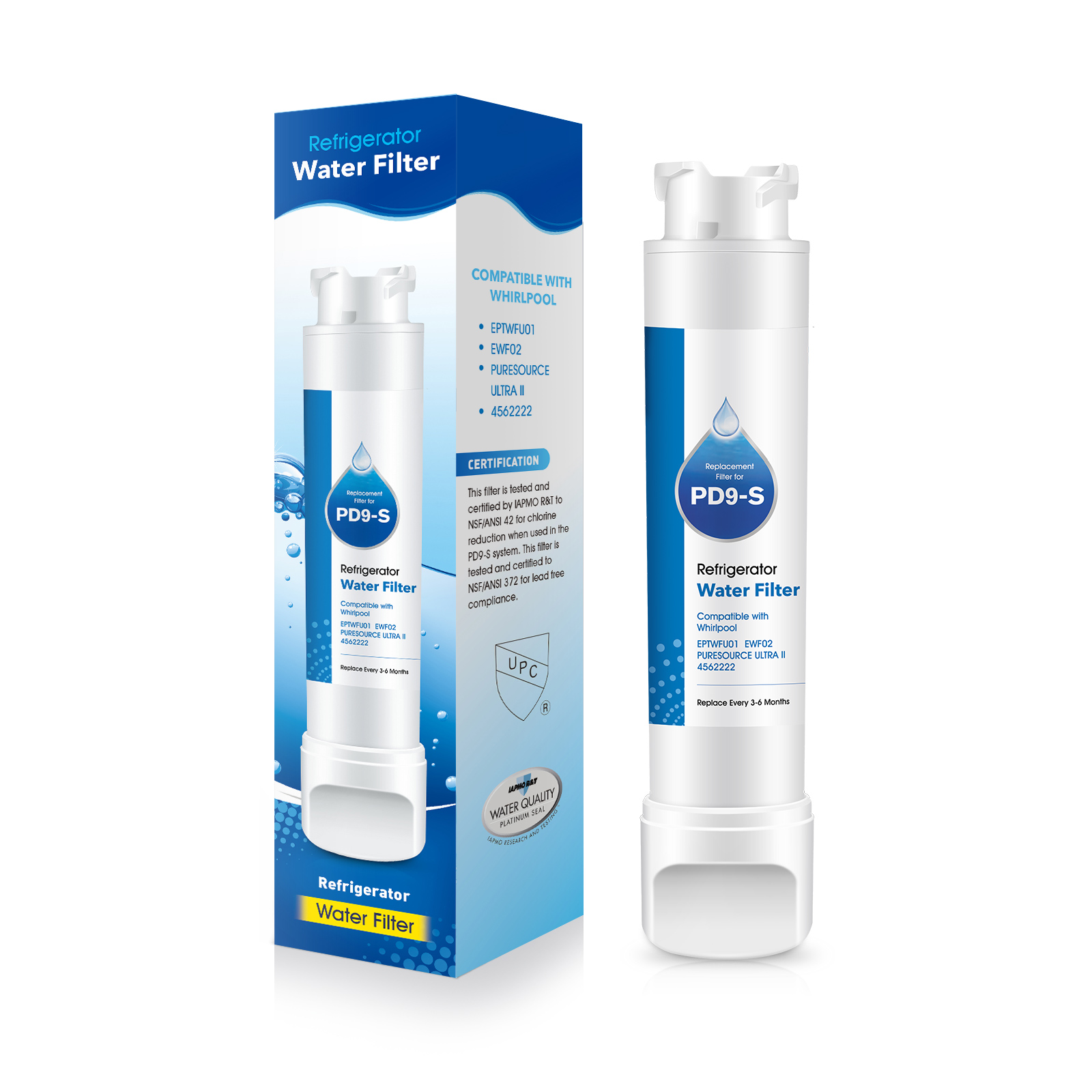 Filter1pro Compatible with Water Filter for Frigdar Eptwfu01 PUesource Ultra 2 Refrigerator Filter