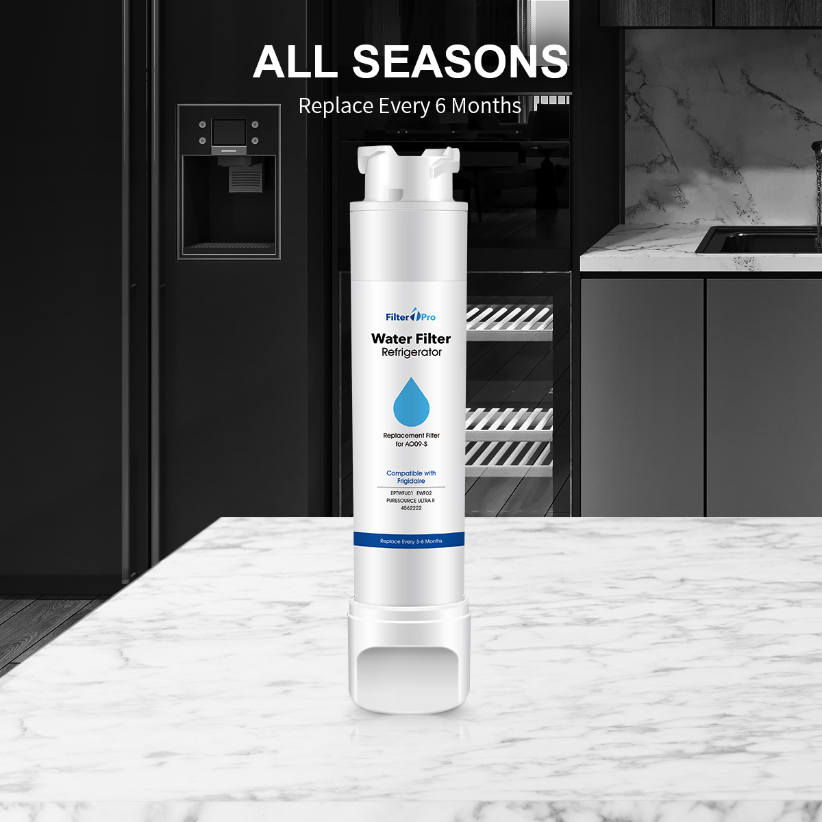Filter1pro AO09 for Frigdar Eptwfu01 PUesource Ultra 2 Refrigerator Water Filter