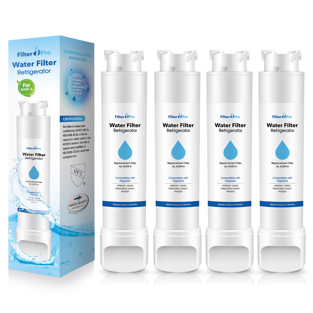 Filter1pro AO09 for Frigdar Eptwfu01 PUesource Ultra 2 Refrigerator Water Filter