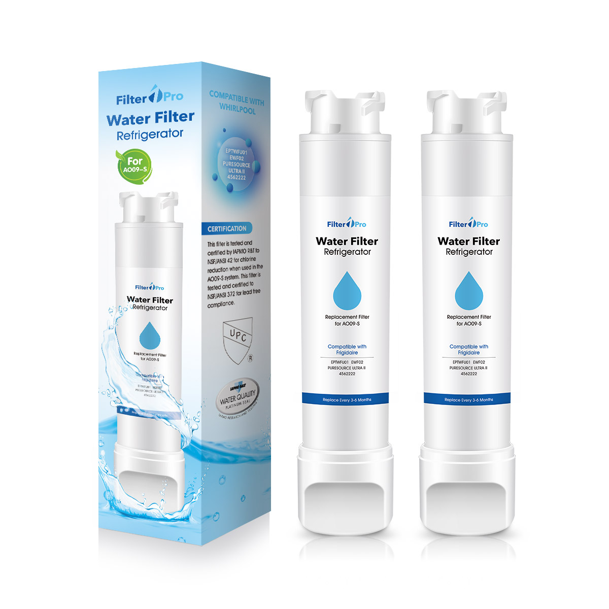Filter1pro AO09 for Frigdar Eptwfu01 PUesource Ultra 2 Refrigerator Water Filter