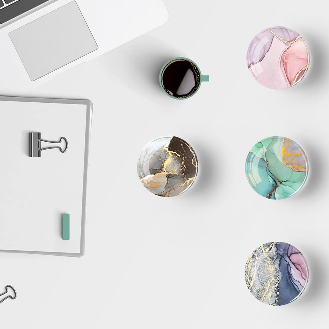 Glass Strong Magnetic Refrigerator Magnet Fridge Sticker,Marble Cr1stal Fridge Magnets Decoration for Crafts,Fridge Magnets for Kitchen, Office Whiteboard, Cabinet and Dishwasher 12Pack