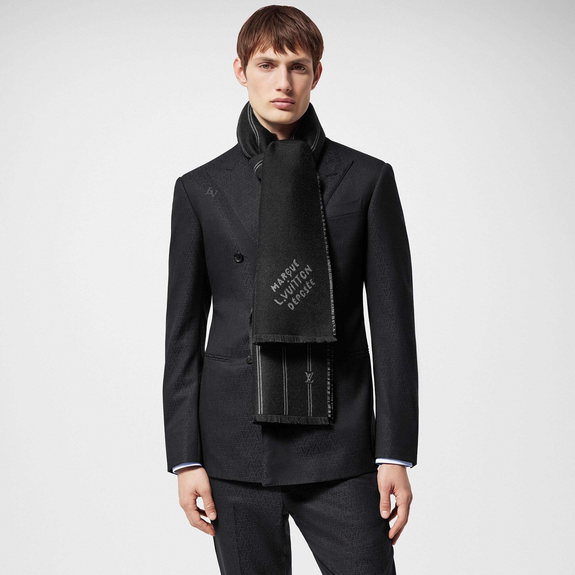 모노그램 스트라이프 스카프