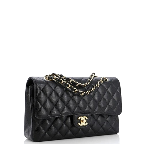 Chanel Classic Double Flap Bag Quilted Caviar Medium