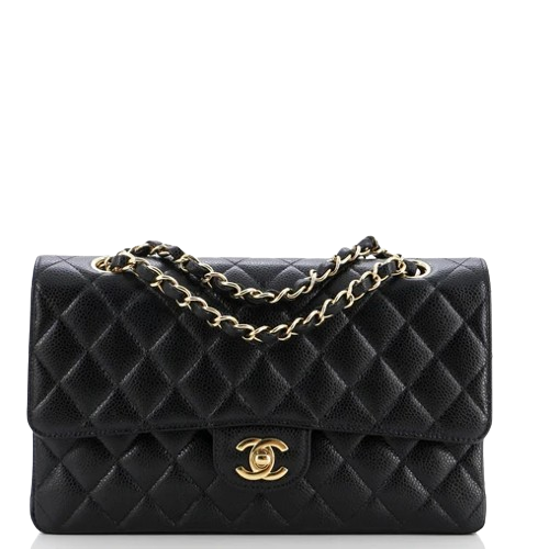 Chanel Classic Double Flap Bag Quilted Caviar Medium