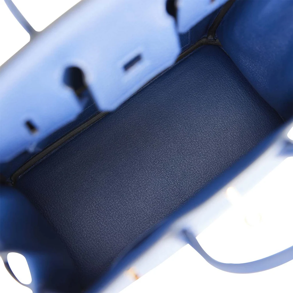 HERMES Birkin 25 Gold Hardware Togo Leather in 73 Bleu Saphir