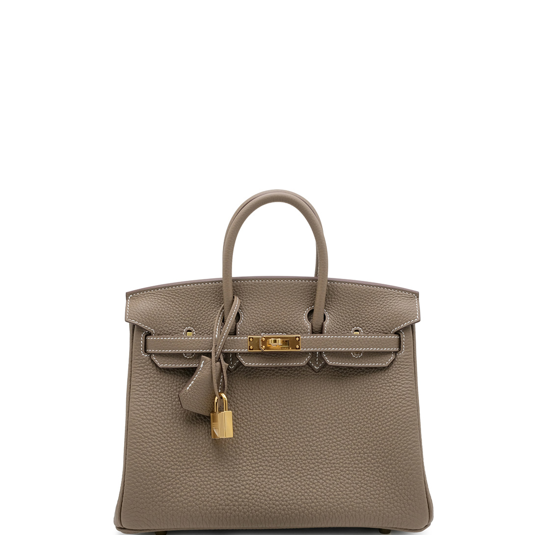 HERMES Birkin 25 Gold Hardware Togo Leather in 18 Etoupe