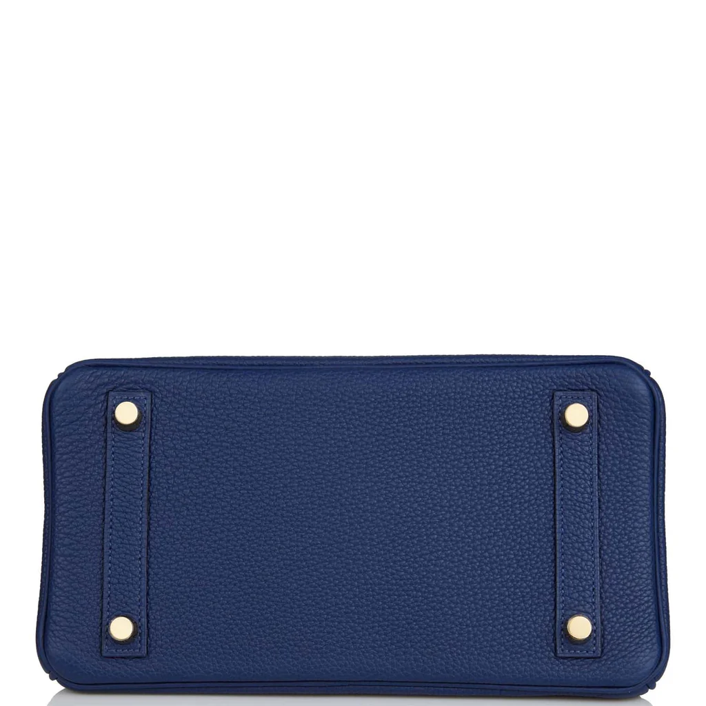 HERMES Birkin 25 Gold Hardware Togo Leather in 73 Bleu Saphir