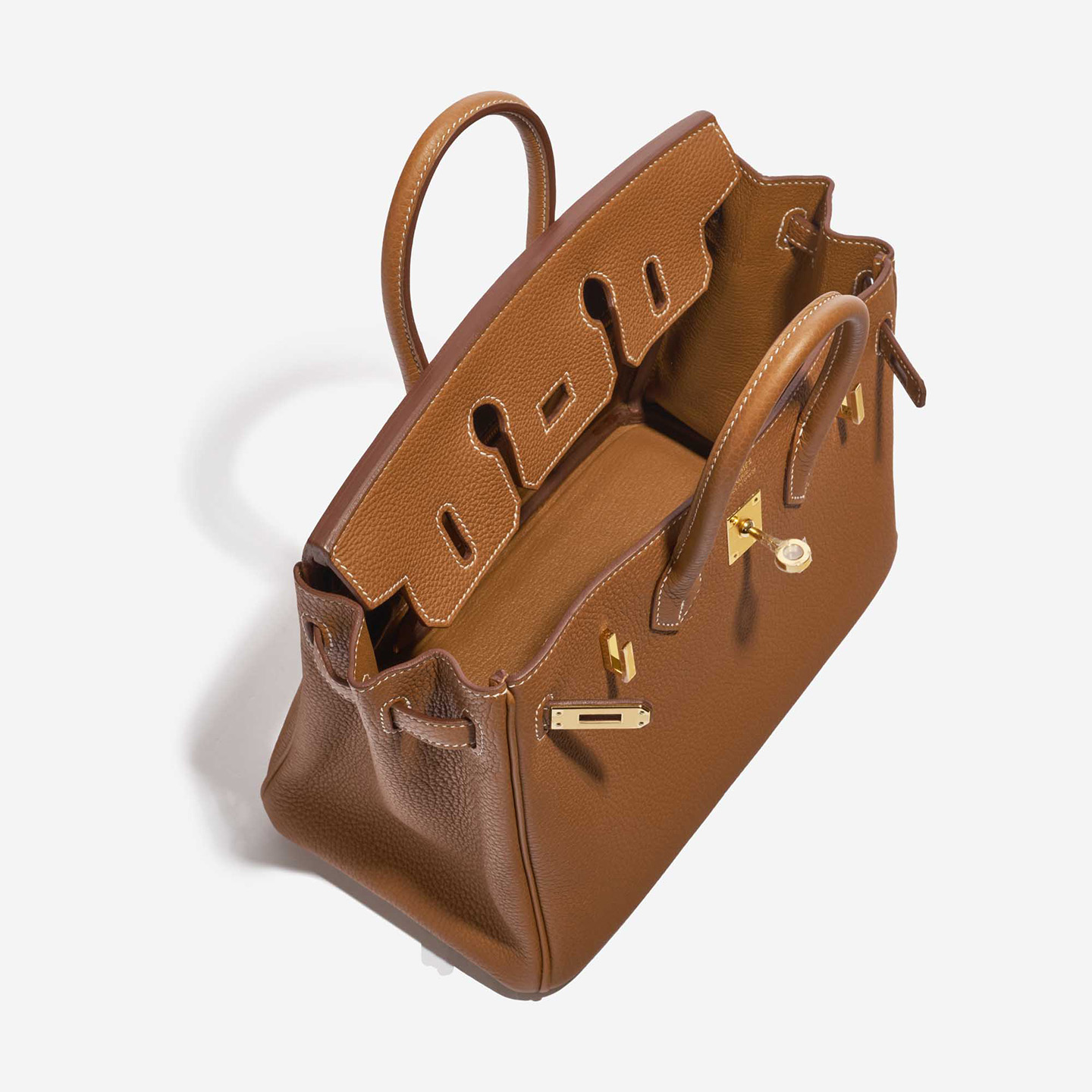 HERMÈS Birkin 25 Gold Hardware Togo Calfskin 37 Gold Brown