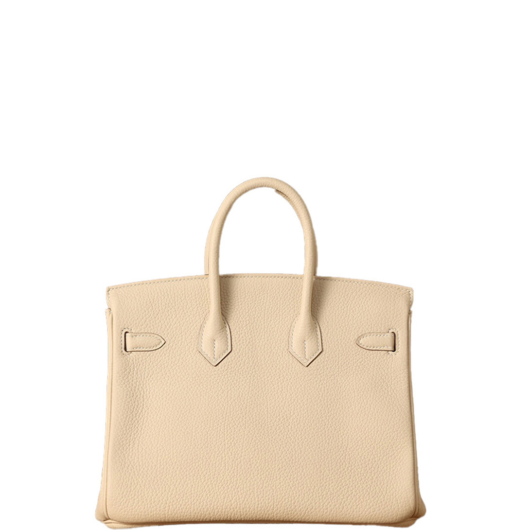 HERMÈS Birkin 25 Platinum Bag 10 Craie Milk White Togo Leather with Gold Hardware