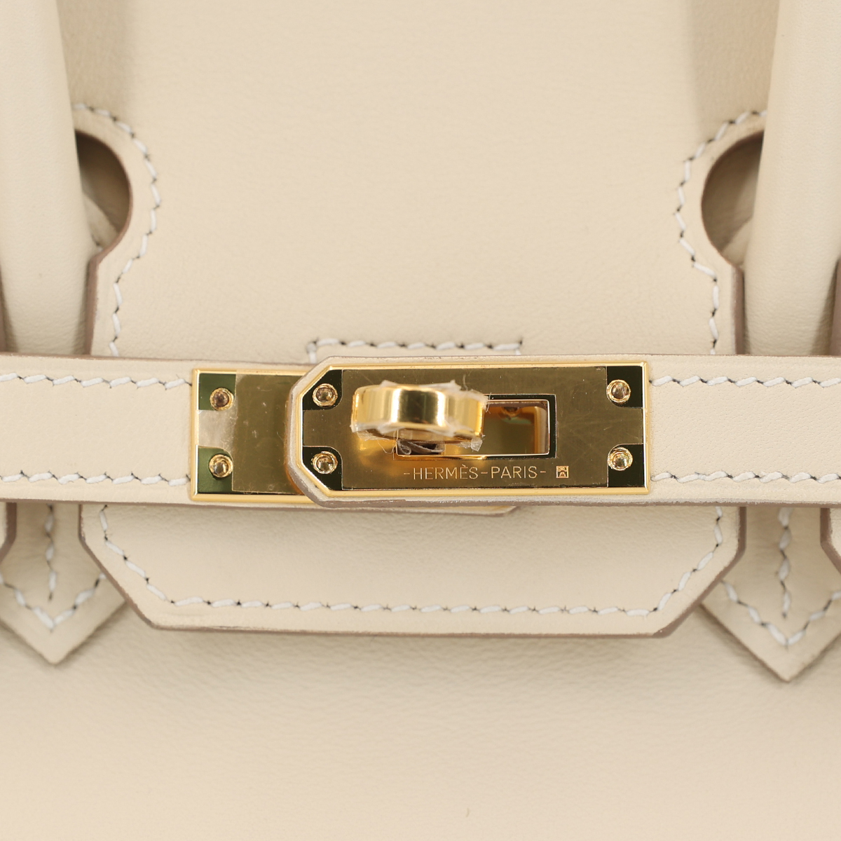 HERMÈS Birkin 25 Platinum Bag 10 Craie Milk White Jonathan Leather with Gold Hardware