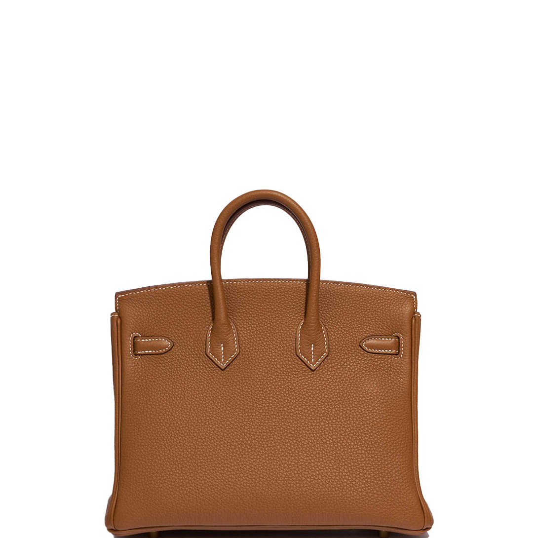 HERMÈS Birkin 25 Gold Hardware Togo Calfskin 37 Gold Brown