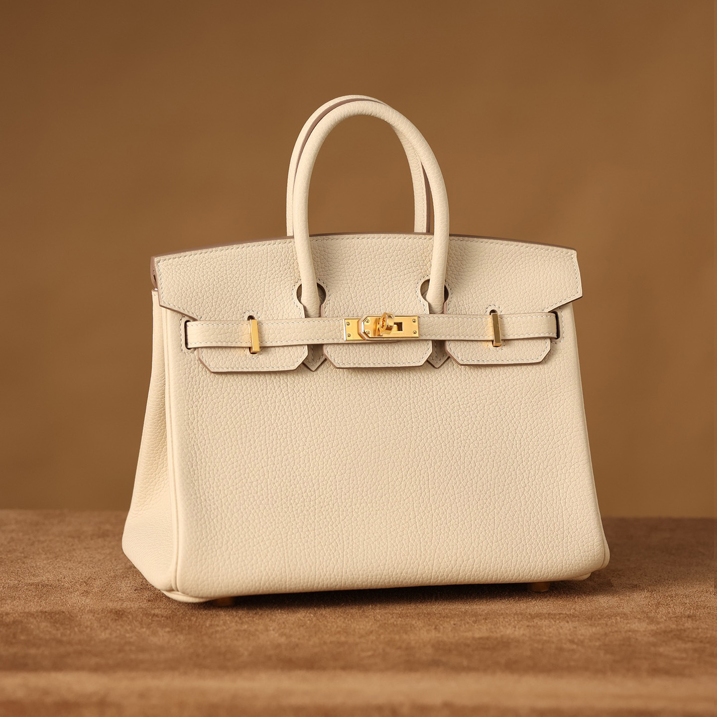 HERMÈS Birkin 25 Platinum Bag 10 Craie Milk White Togo Leather with Gold Hardware