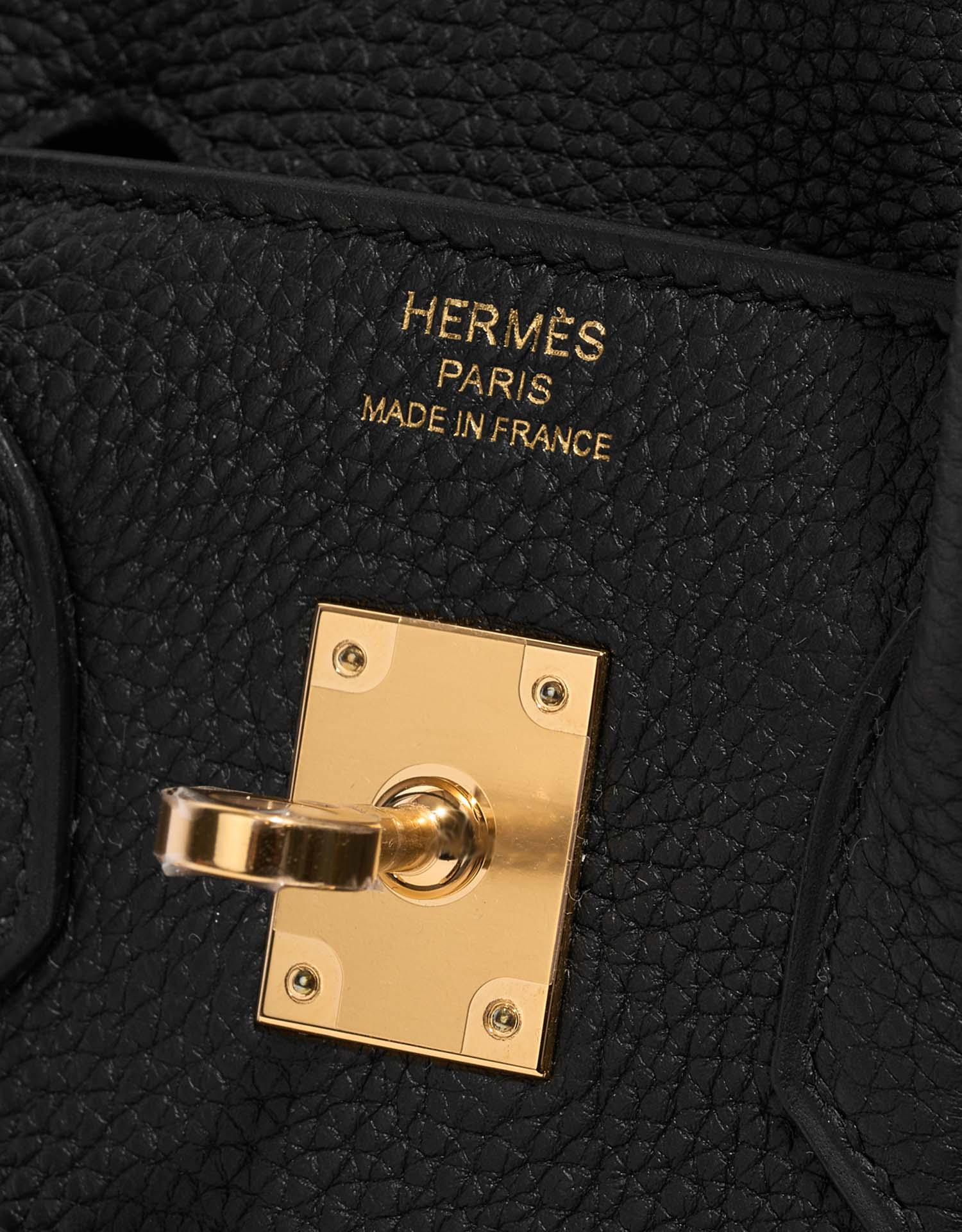 HERMES Birkin 25 Gold Hardware Togo Leather in Noir
