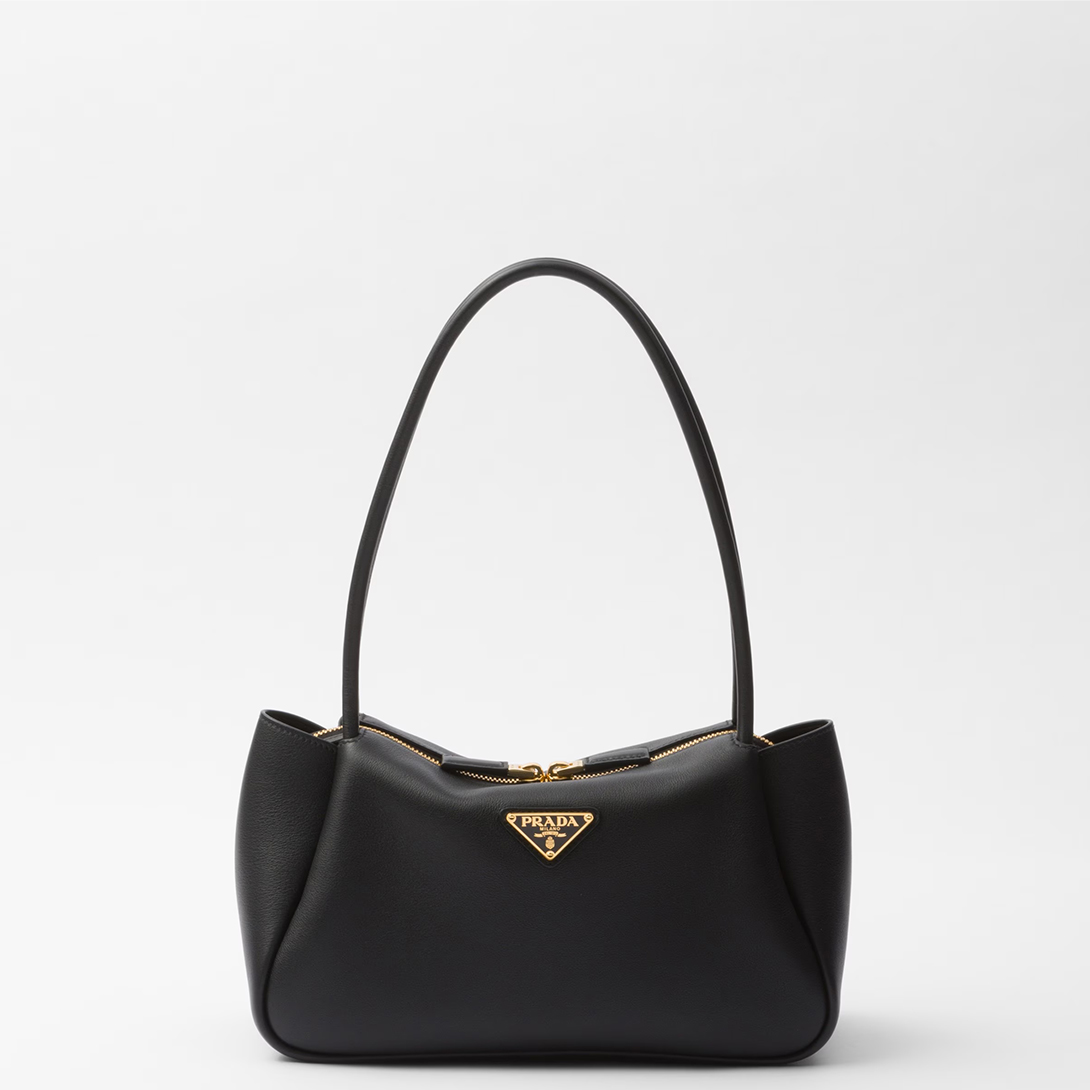 Prada Darling Medium Leather Shoulder Bag Black