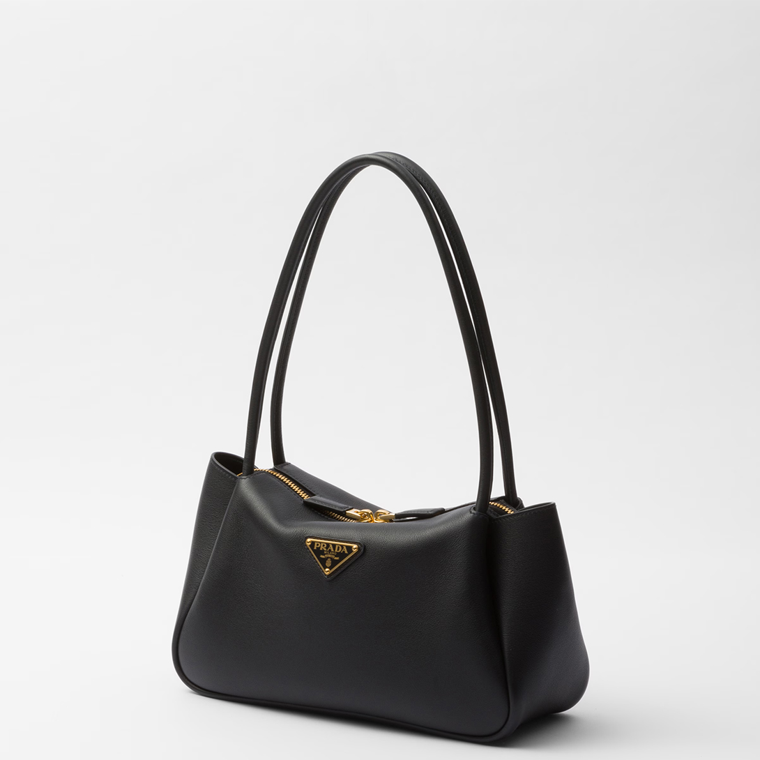 Prada Darling Medium Leather Shoulder Bag Black