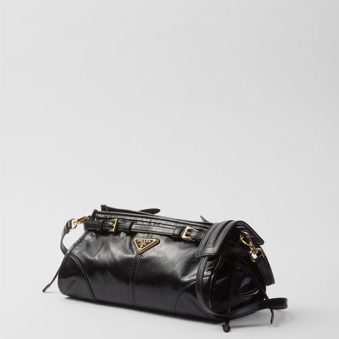 Prada Small Leather Shoulder Bag Black