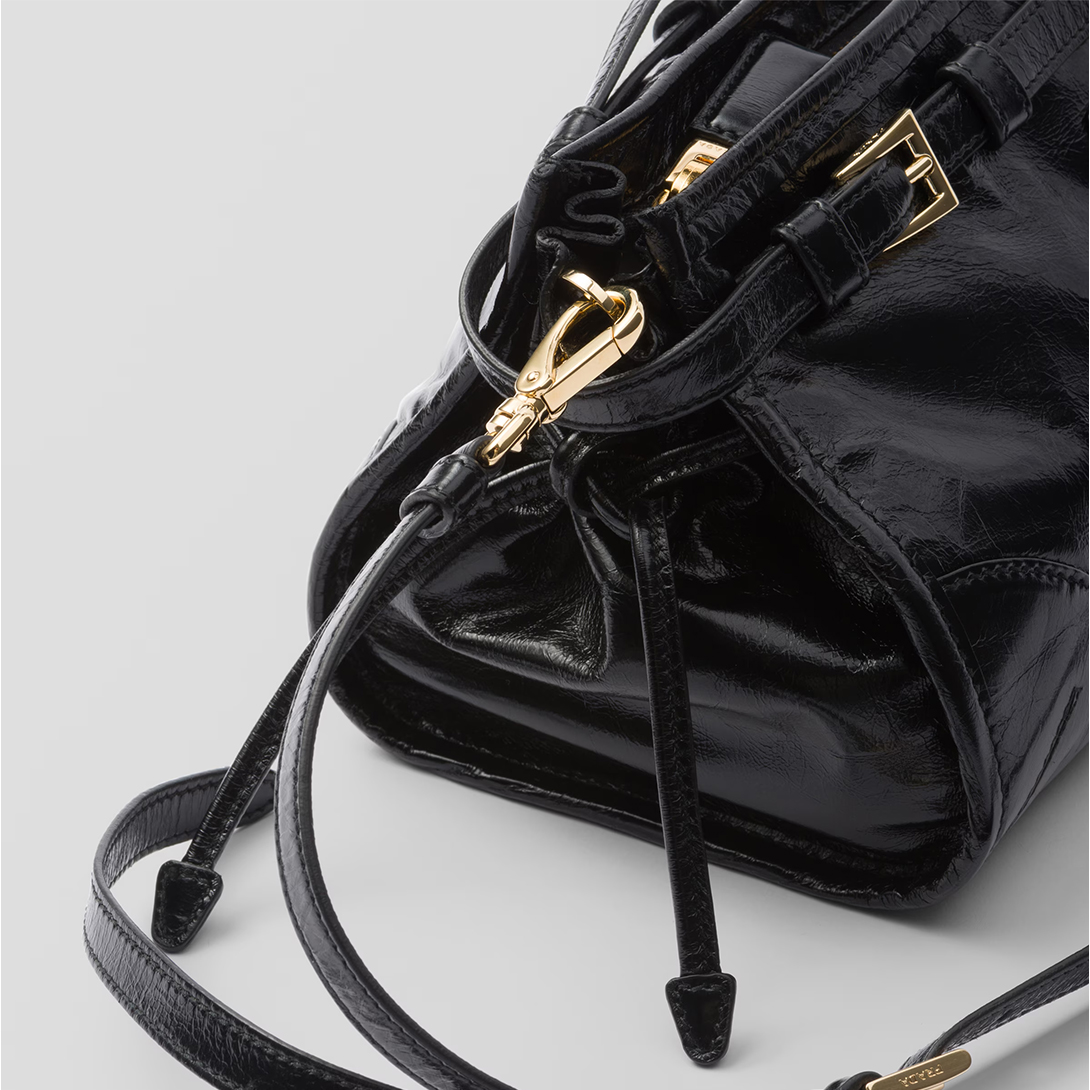 Prada Small Leather Shoulder Bag Black