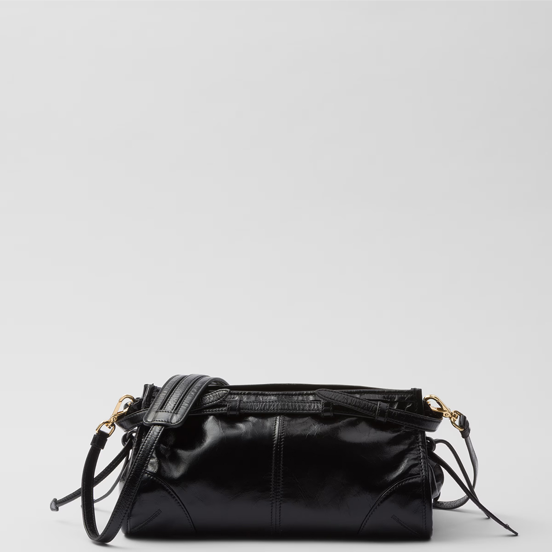 Prada Small Leather Shoulder Bag Black