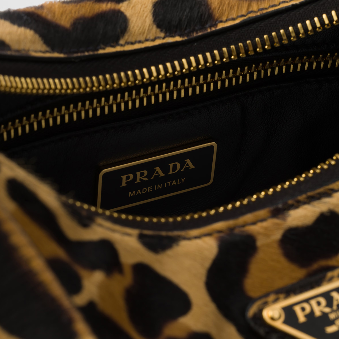 Prada Aimée Medium Printed Leather Shoulder Bag Leopard Print