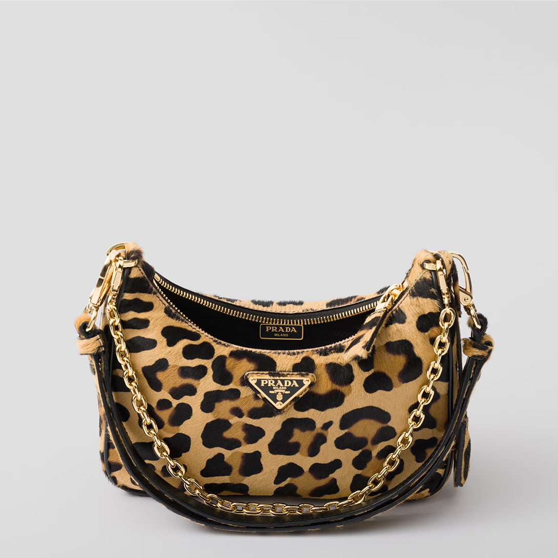Prada Re-Edition Printed Leather Mini Bag Leopard Print