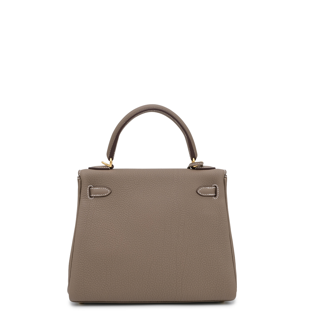 Hermès Kelly 25 Gold Hardware Togo Leather 18 Etoupe