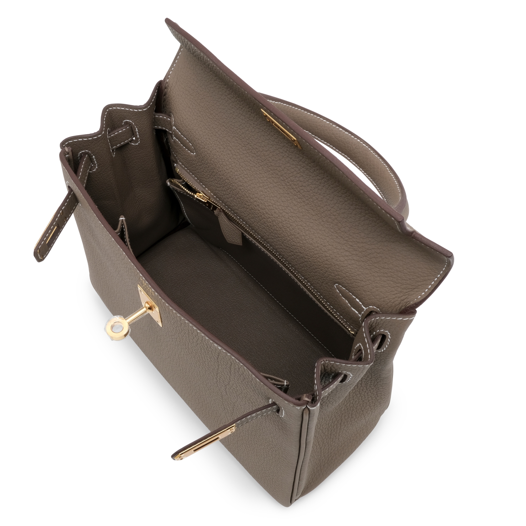 Hermès Kelly 25 Gold Hardware Togo Leather 18 Etoupe