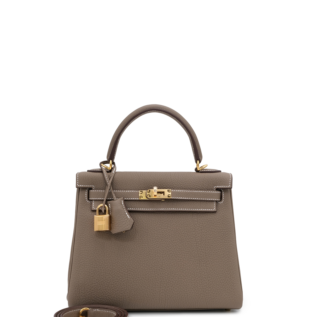 Hermès Kelly 25 Gold Hardware Togo Leather 18 Etoupe
