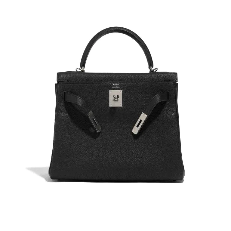 Hermès Kelly 28 Silver Hardware Togo Leather Noir