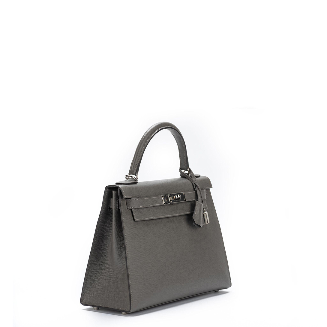 Hermès Kelly 28 Silver Hardware Epsom Leather 18 Etoupe