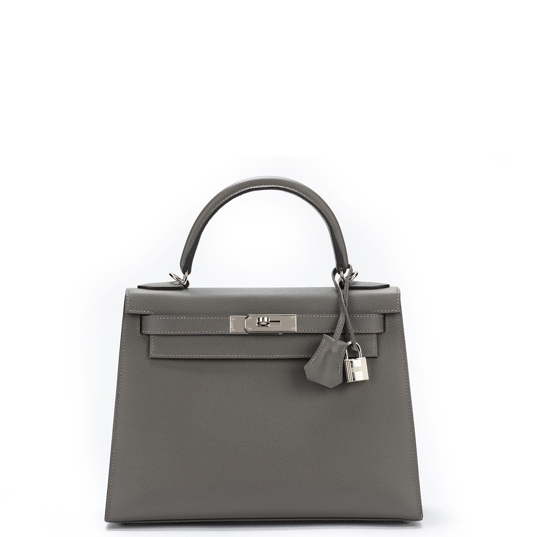 Hermès Kelly 28 Silver Hardware Epsom Leather 18 Etoupe