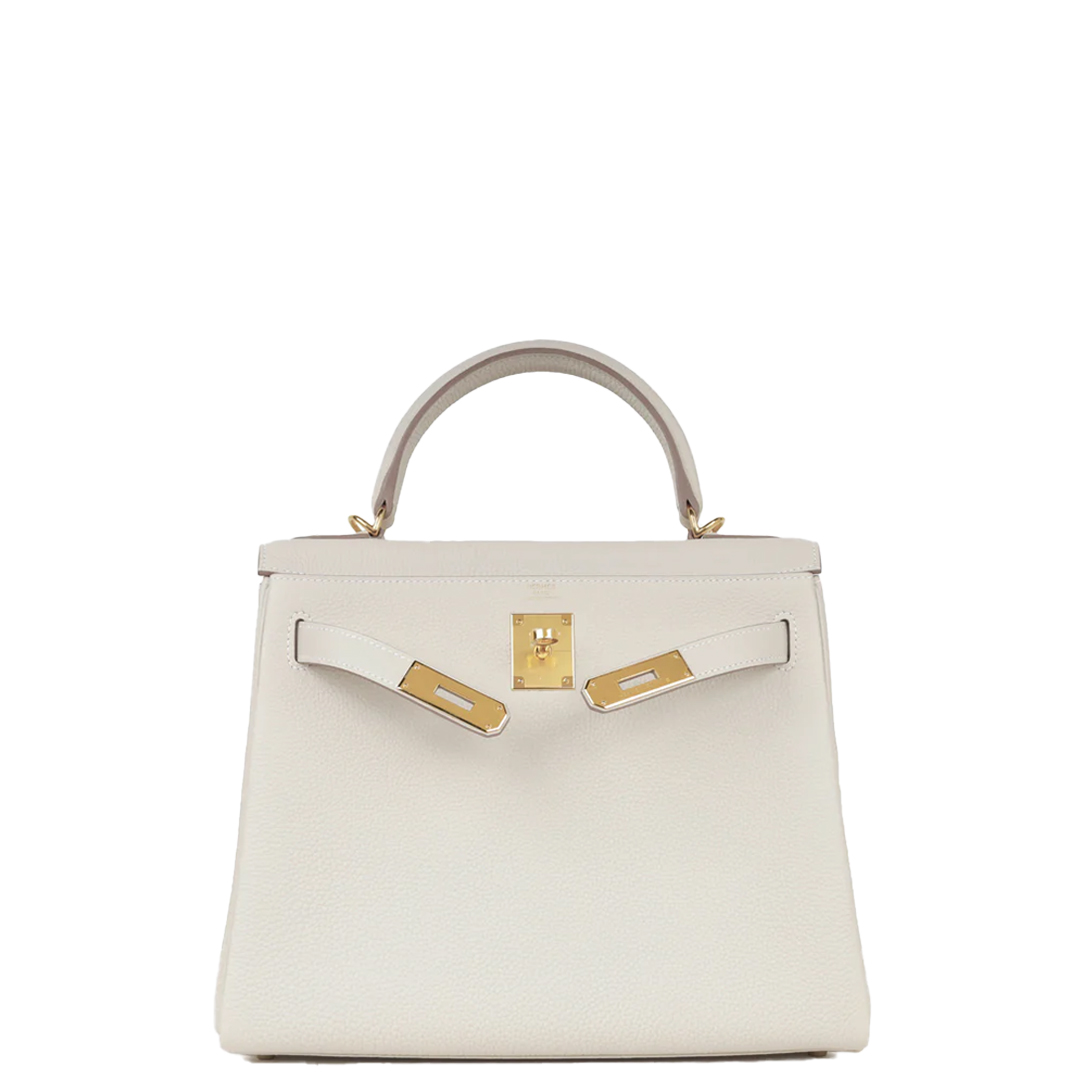 Hermès Kelly 28 Kelly Bag Togo Leather Silver Hardware 10 Craie