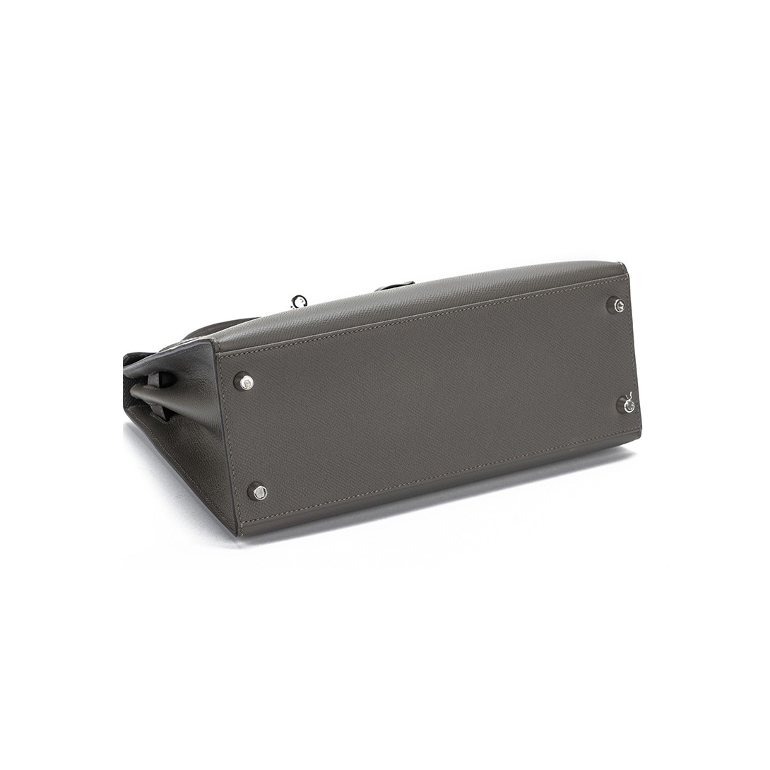 Hermès Kelly 28 Silver Hardware Epsom Leather 18 Etoupe