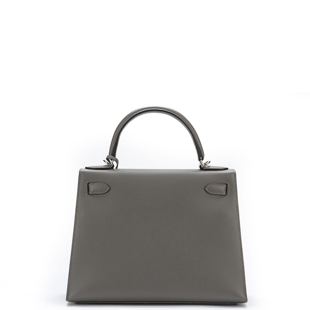 Hermès Kelly 28 Silver Hardware Epsom Leather 18 Etoupe