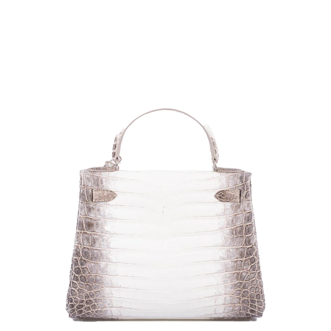 Hermès Kelly 28 Silver Hardware Himalaya Matte Crocodile Leather Beige