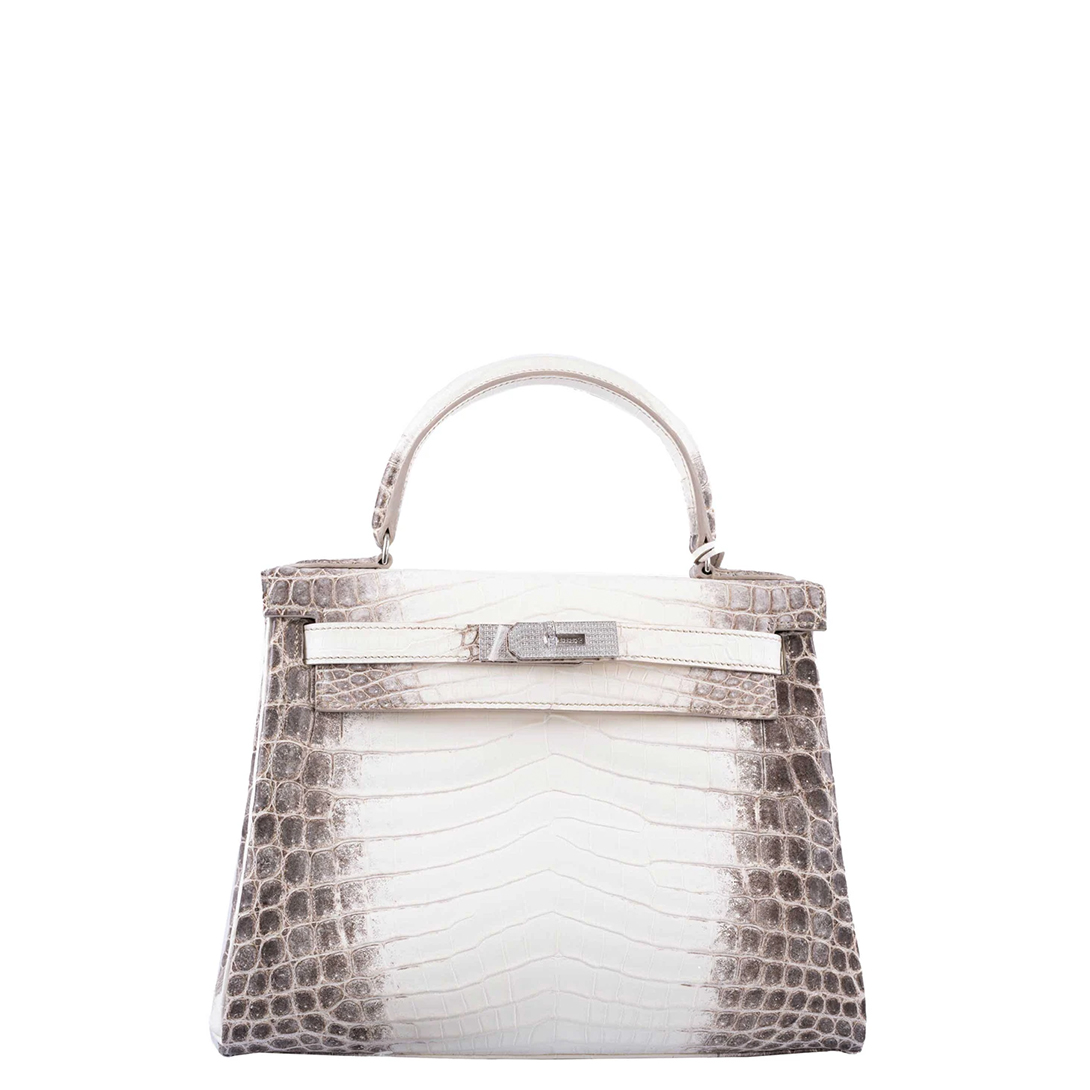 Hermès Kelly 28 Silver Hardware Himalaya Matte Crocodile Leather Beige