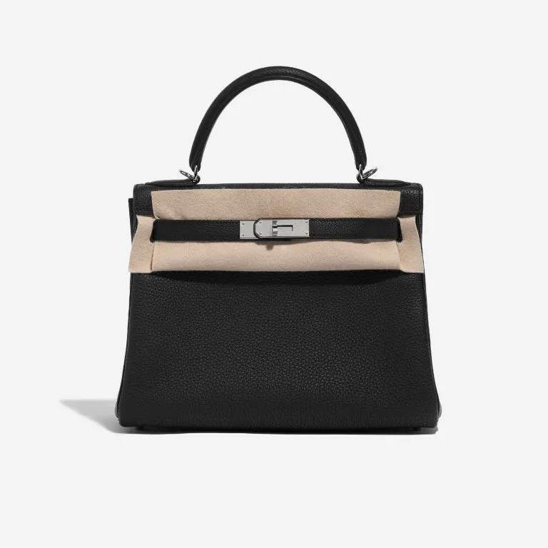 Hermès Kelly 28 Silver Hardware Togo Leather Noir